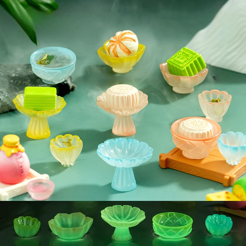 

Набор игрушечных кухонных декораций: миниатюрная блюдо с фруктами кукольного домика из 4 предметов, высокий поднос, тарелка для торта, чайная миска