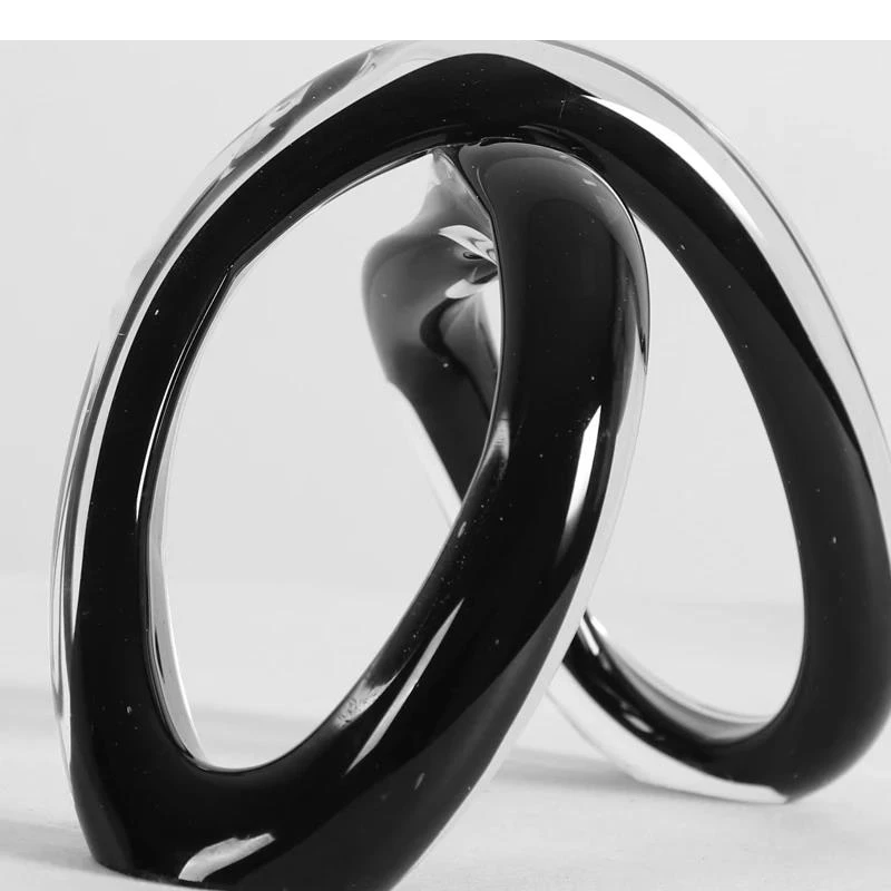 Black Glass Cross-twisting Pendulums Transparent Geometric Sculptures Knot Decorative Figurines Living Room Decoration