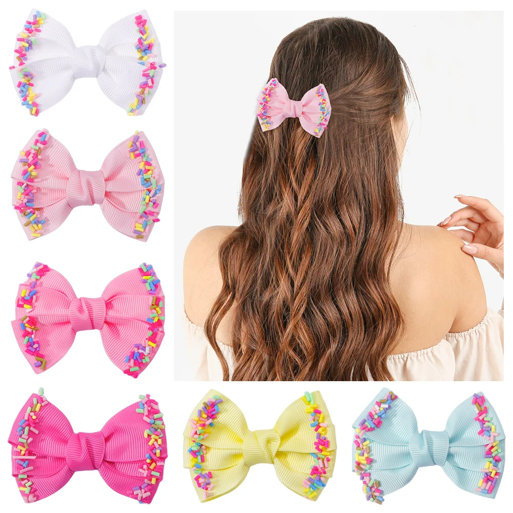 4Pcs Set New Cute Color Edge Fashion Solid Butterfly Lovely Girls Hairpins Children Headwear Hairgrip Hair Accessories