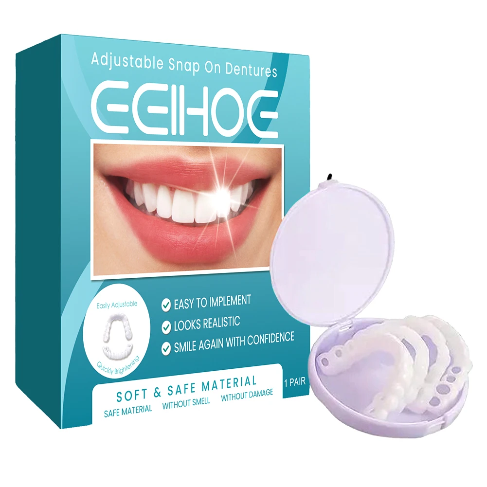 Adjustable Dentures Teeth Veneers Restoration Dentures Decorate  Imitation Tooth Cover Clip in Veneers Teeth for Men Women