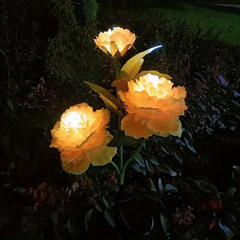 تعمل بالطاقة الشمسية LED مصابيح حديقة الفاوانيا زهرة تصميم شبه فلوش جبل إضاءة الحديقة في الهواء الطلق مصباح ديكور مسار الأزهار 1035