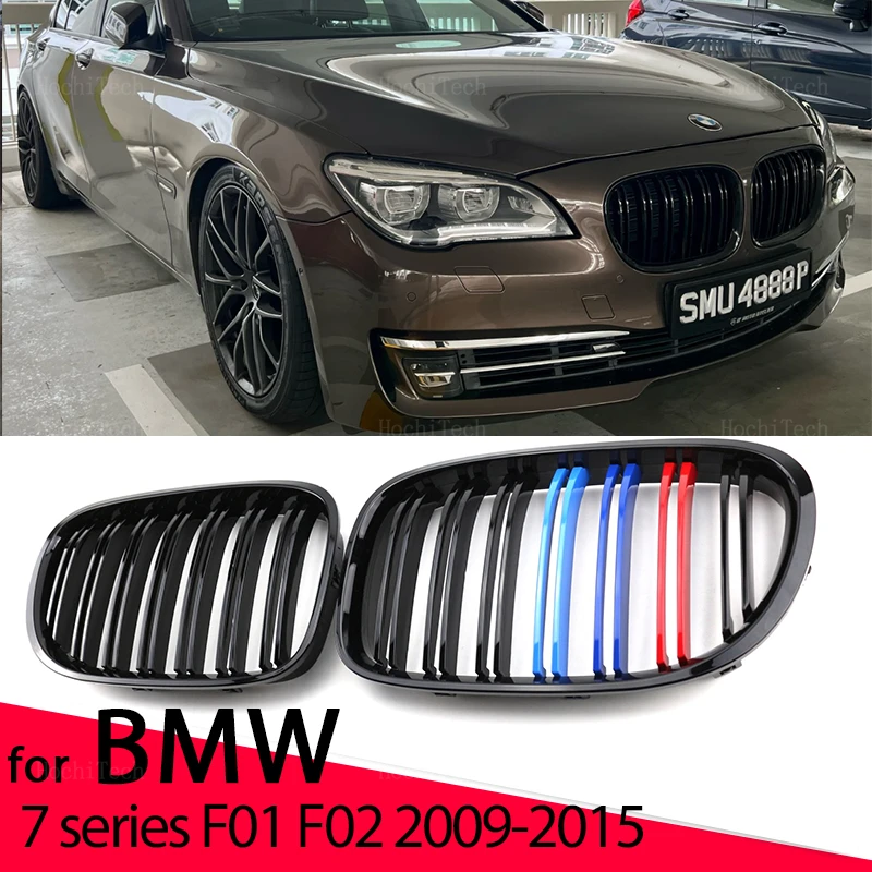 Car Front Bumper Grilles Kidney Racing Grill For BMW 7 Series F01 F02 F03 F04 2009-15 Double Slat Replacement Grille