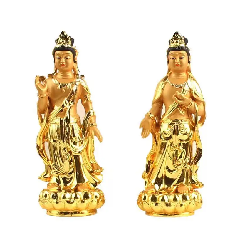 

Sunlight Bodhisattva Moonlight Bodhisattva Oriental Three Saints Medicine Buddha resin gold-plated small Buddha statue home offe