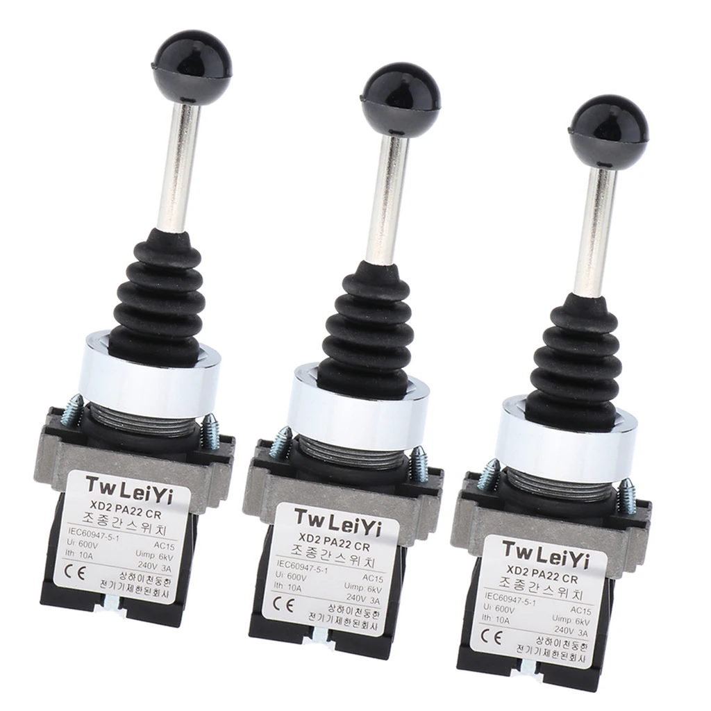 3x 2 Position Self-Locking Momentary Lever Changeover Switch