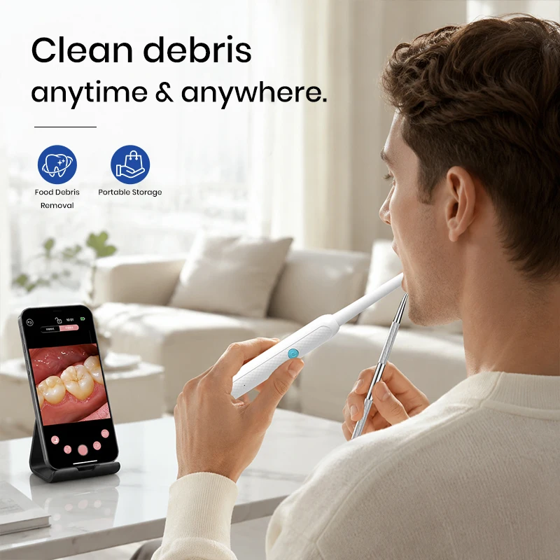 Handheld WIFI Oral Endoscope HD1080P Digital Dental Camera Wireless Video Mouth Inspection Camera 8LED for Iphone Android Phones