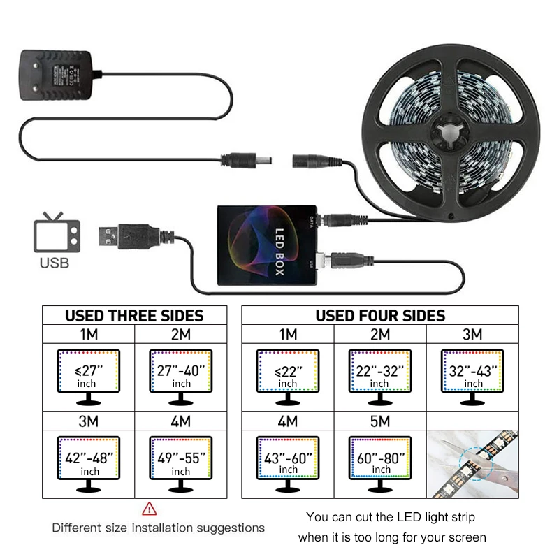 Wciągająca listwy LED RGBIC TV oświetlenie komputera pasek tła ekran monitora synchronizacja kolorów inteligentna lampa kontrola aplikacji Ambient Decora