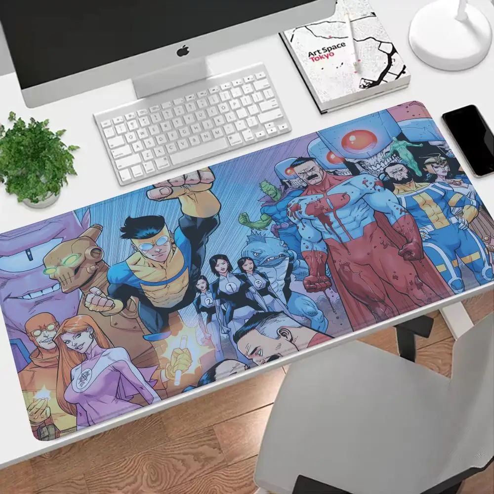 Alfombrilla de ratón Game I-Invincible VS, antideslizante, gruesa, grande, Lockedge de escritura, cojín para juegos de estudiantes de oficina, alfombrilla para ratón