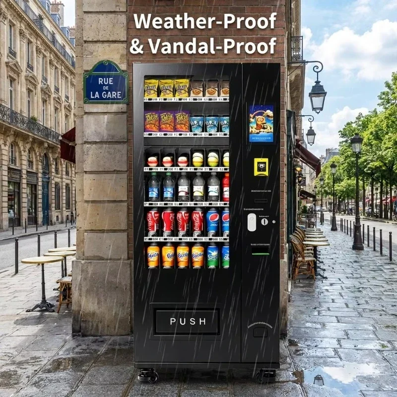 Anti Vandalism Small Snack Vending Machine with Triple Layer Security for Germany Market Outdoor Vending Machine for Europe