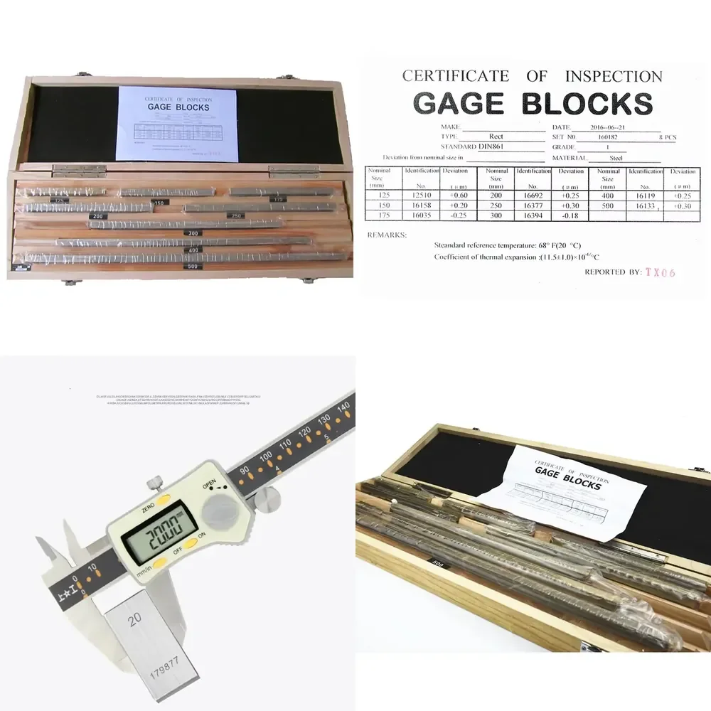 Metric System Rectangular Gage Blocks Set Block Gauge 0 GRADE / 1 GRADE 125-500mm 8pcs/set