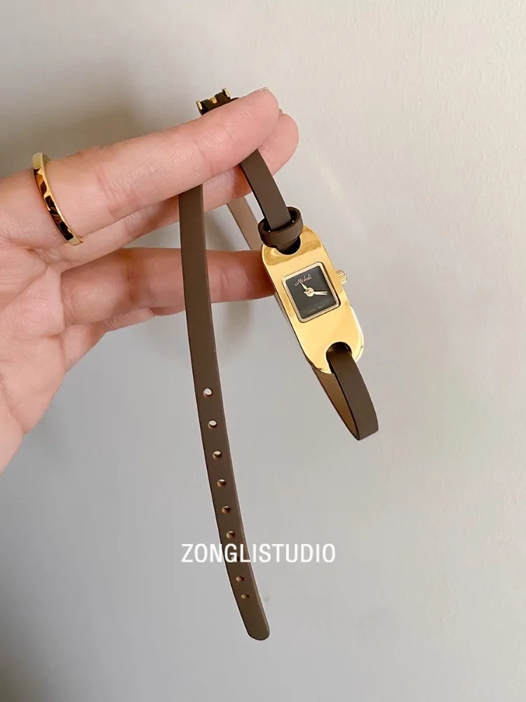 Watches for women twine long strap Watch women vintage leather thin strap waterproof quartz luxury women's watch reloj mujer