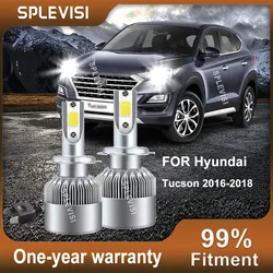 Car Headlight High/Low Beam LED Bulbs 6000K White H7 Upgrade Kit For Hyundai Tucson 2016-2018 Sonata 2011-2014