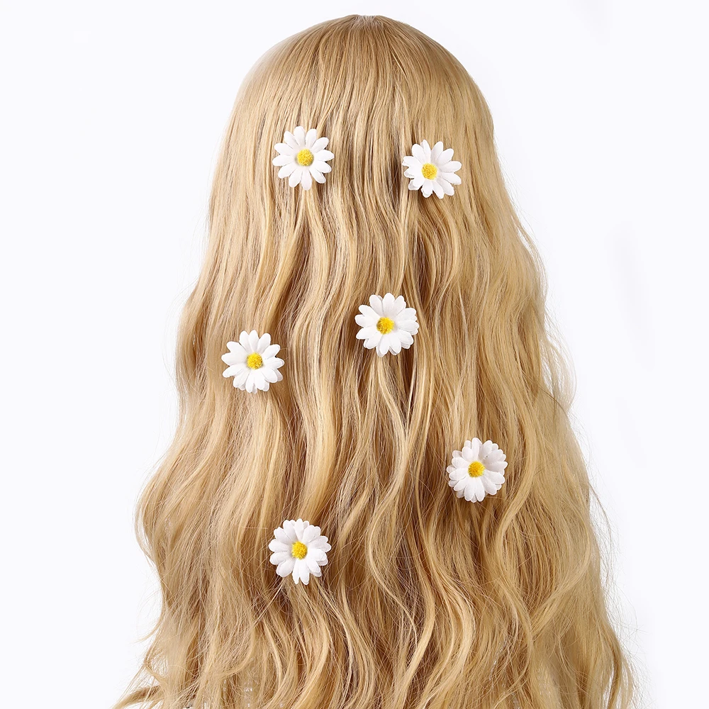 6pcs/set Sunflower Hairpins Yellow Sweet Hair Clip Side Clips Girls Styling Tools Hairpin Photo Travel Bohemia Hair Accessories