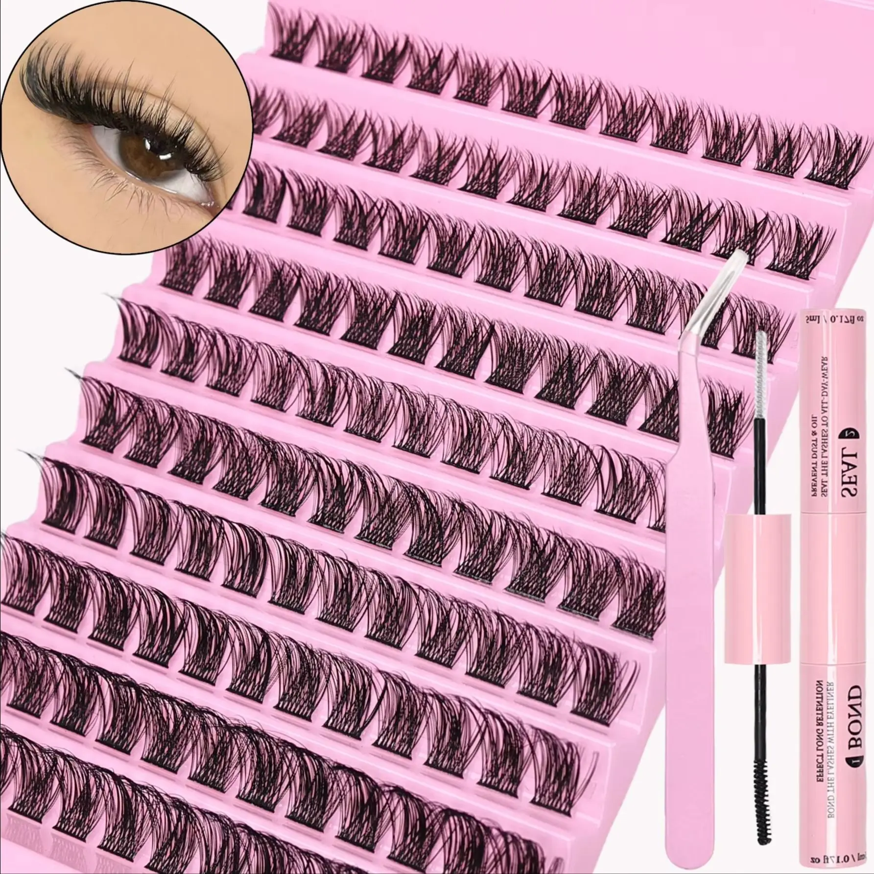 120 Clusters DIY Eyelash Extension Kit Mix Length Lash Clusters Eye Makeup Tool for Professional And Home Use