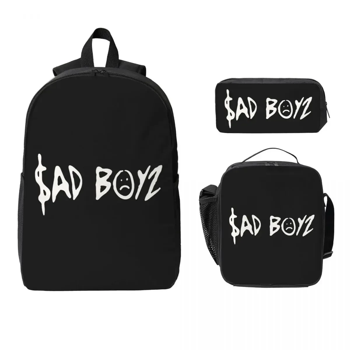 Junior H Merch Sad Boyz Backpack Boys Girls BookBag School Bag Computer Shoulder Bags 3ps Insulated Lunch Bag Pencil Case