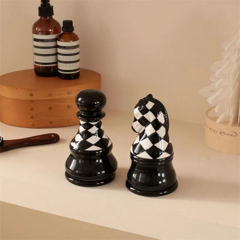 Creative Ceramic Dental Brush Tube Bathroom Dust-proof Dental Floss Cotton Swab Jar Chess Shaped Toothpick Storage Jar ZI665