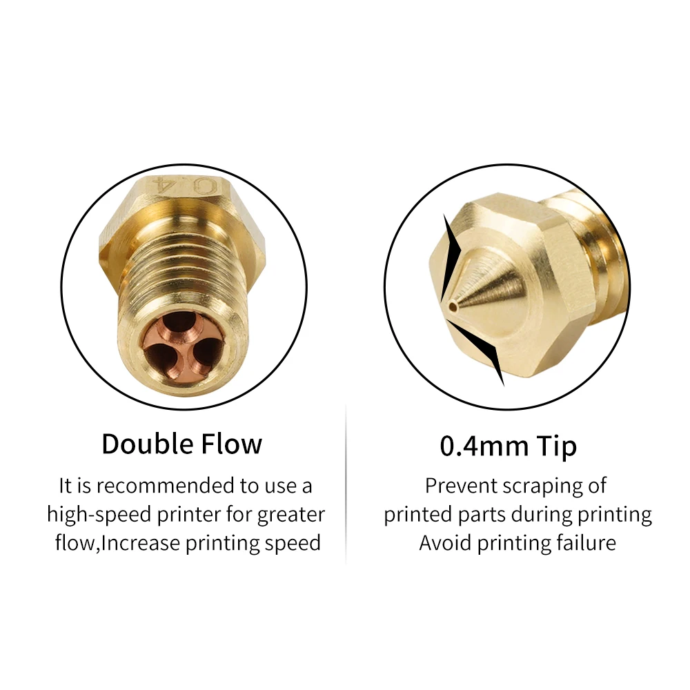 3/2/1pcs e3d v6 cht Düsen 3D-Druckerdüse für 1,75mm Filament Messing Kupfer Druckkopf 0,4mm 0,6mm 0,8mm hoher Durchfluss