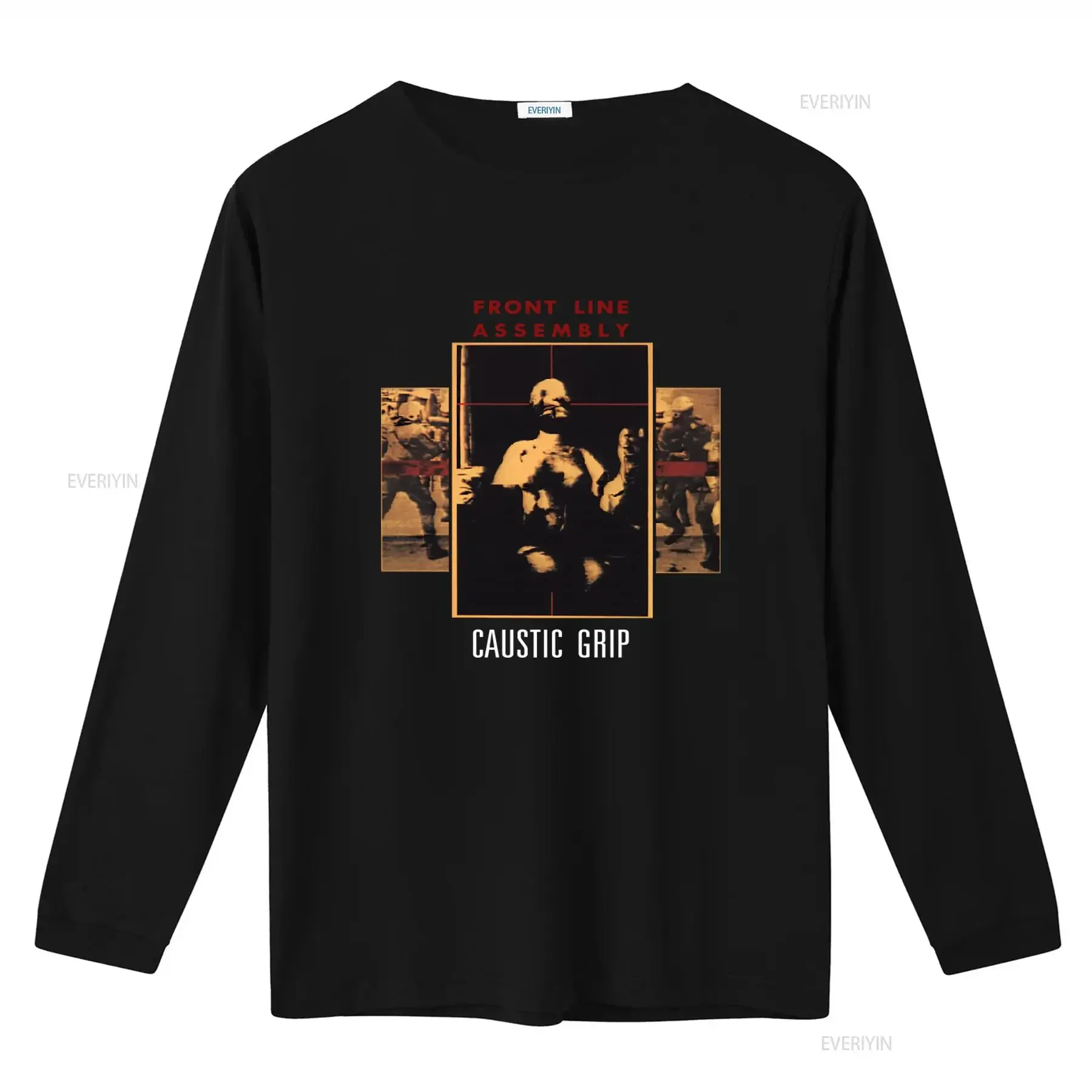 Front Line Assembly Caustic Grip T Shirt Unique Design for Punk Rock Fans vintage Washed Stylish Versatile homme Stretched