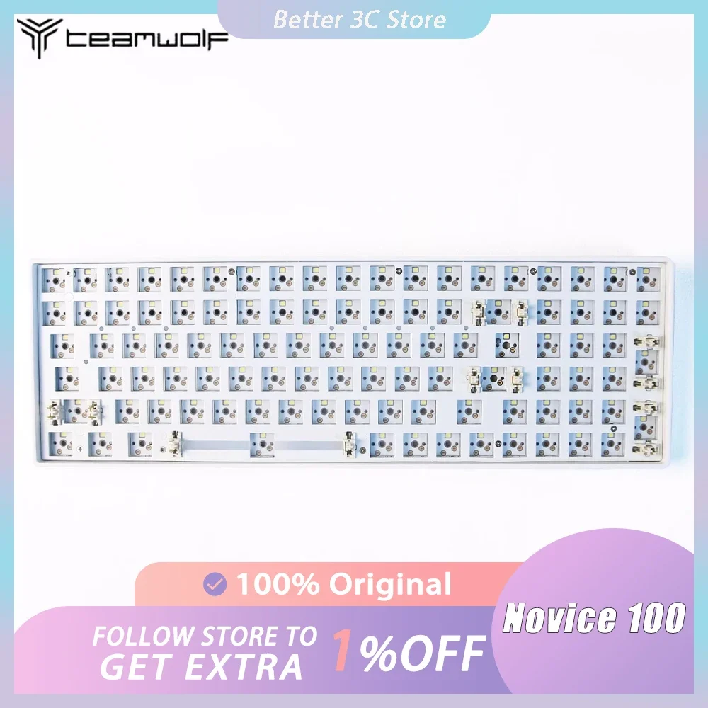 

Teamwolf Novice 100 Mechanical Keyboard Kit Three Mode Monochrome Backlight Hot Swap Gaming Keyboard Pc Gamer Accessories Office