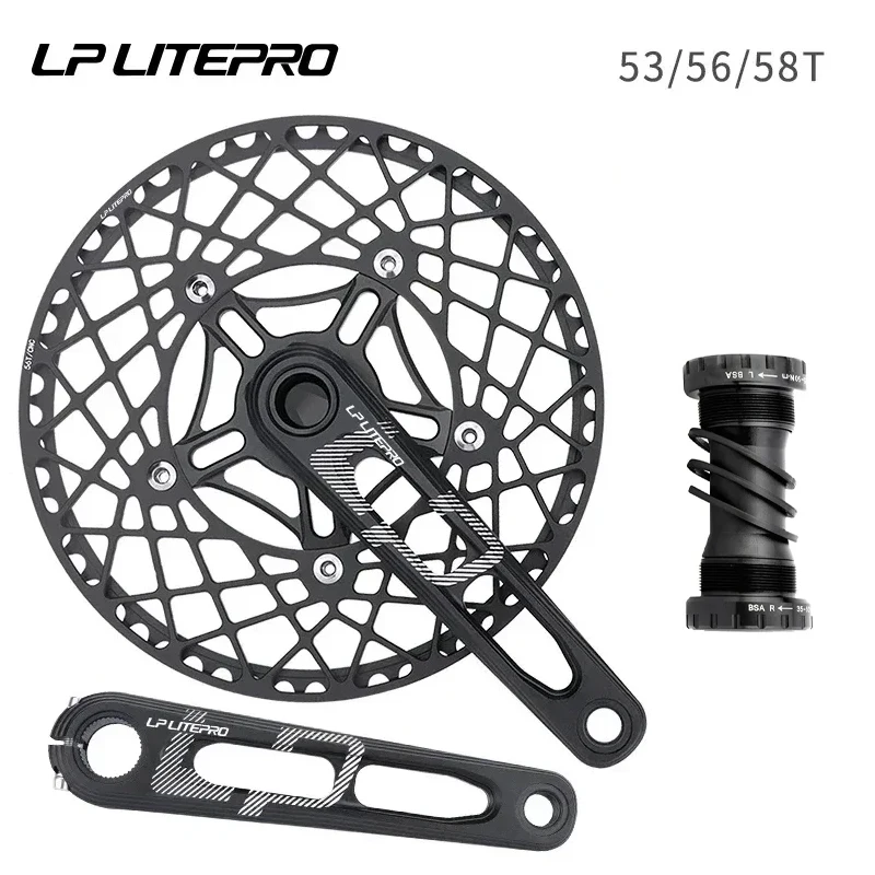 

LP Litepro High - Quality 170MM CNC Aluminium Bike Crank: 53T/56T/58T Single Chainring, 130BCD for Bicycle Parts