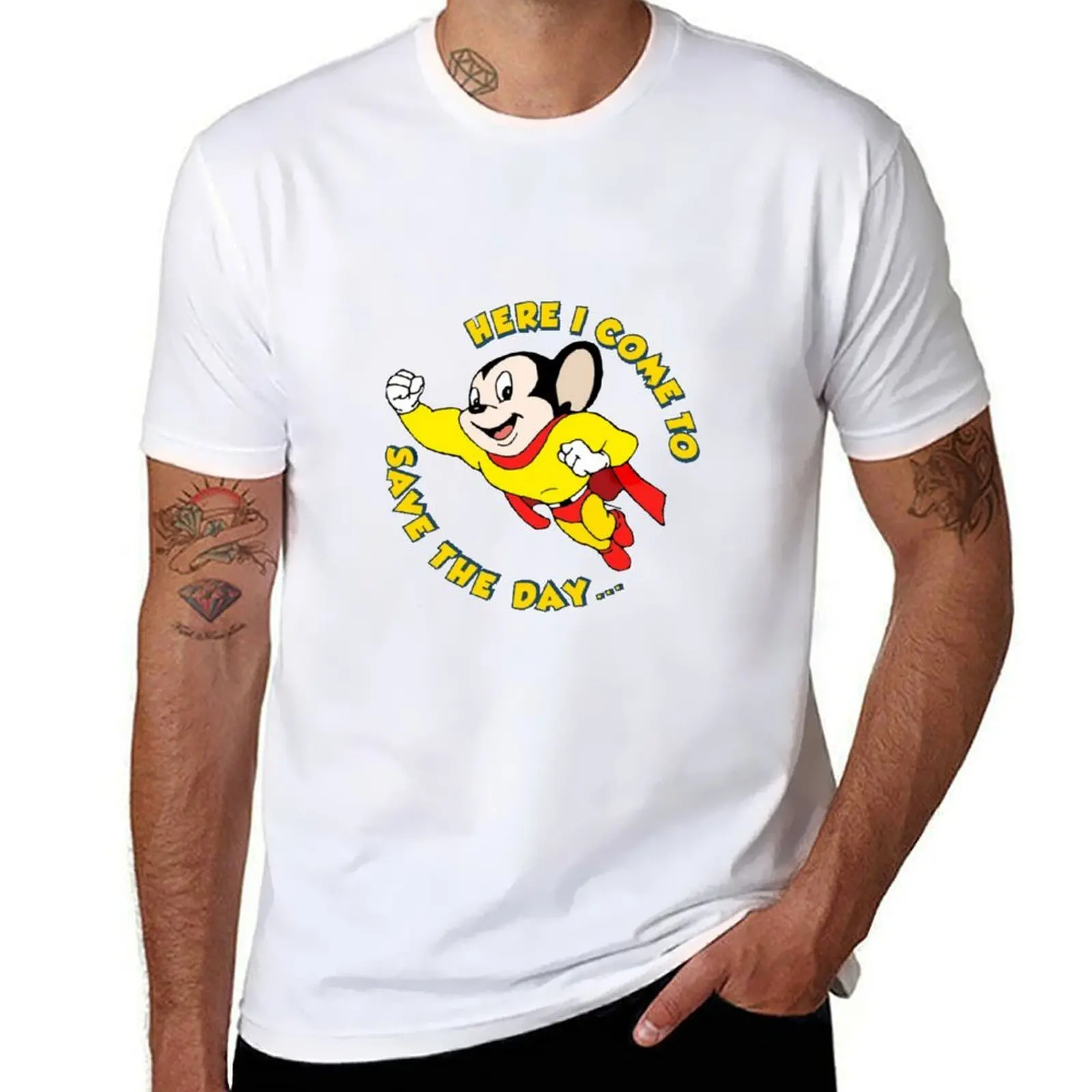 

Here I Come To Save The Day T-Shirt t shirt man plain t shirts cotton 100% T-Shirt