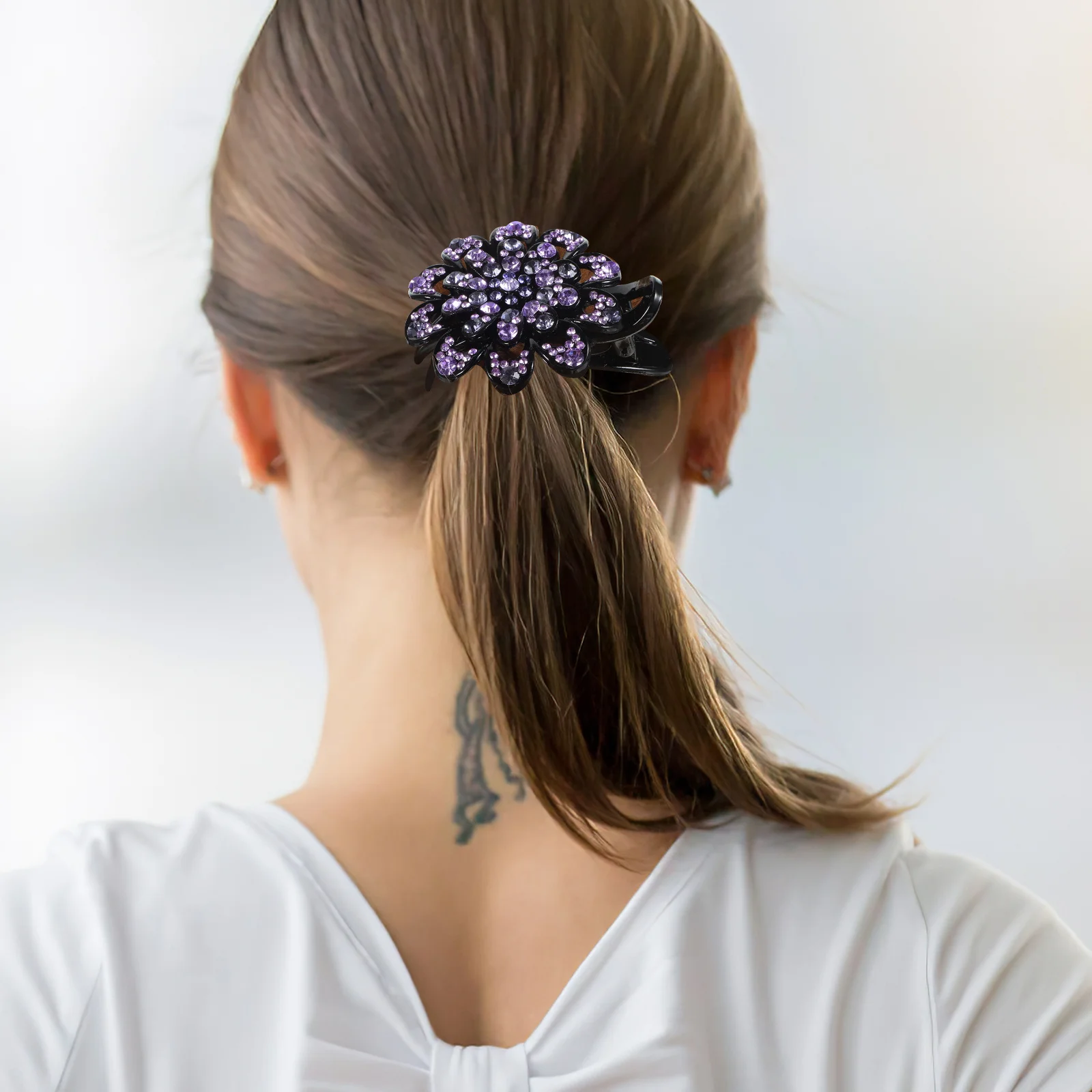 

3Pcs French Hair Clips Rhinestone Curved Duck Billed Barrettes for Thick Hair Styling Women Accessories Accessories for Women