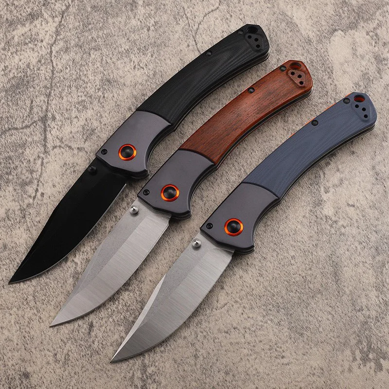 

9cr18mov steel high hardness folding knives outdoor camping portable tool knives Wooden handle G10 handle
