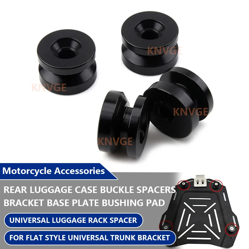 4PCS Universal Motorcycle Rear Luggage Case Tail Top Box Helmet Trunk Bracket Base Plate Bushing Pad Buckle Spacers Accessories