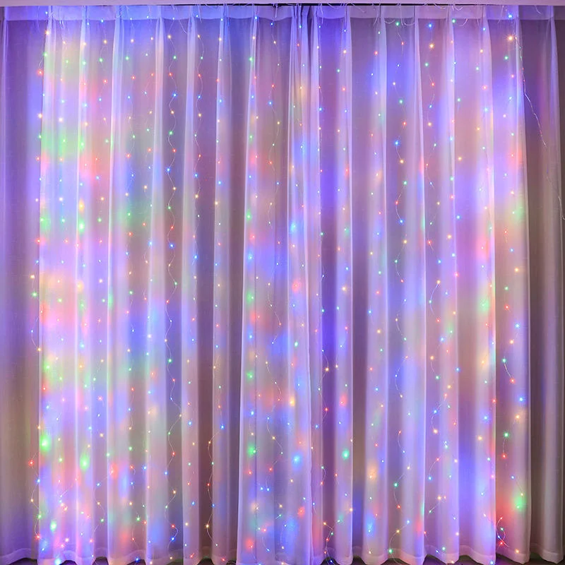 LED Curtain Light 8 Modes USB Plug Holiday String Lights Ramadan Eid Mubarak Wedding Party Mother's Day Room Decor Aesthetic