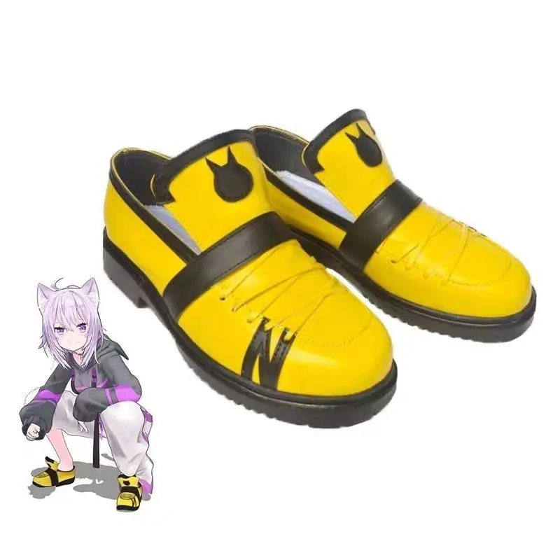 Anime Game women Coser Nekomata Okayu cosplay shoes yellow shoes costumes