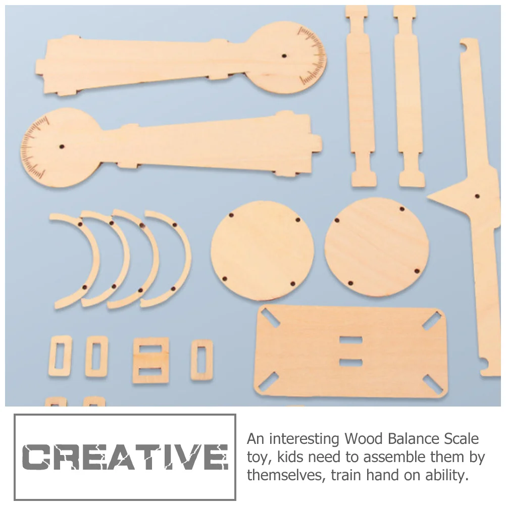 어린이를 위한 나무 균형 저울 DIY 교육용 퍼즐 키트, 수제 과학 실험 공예, 창의력과 문제 해결 능력 향상