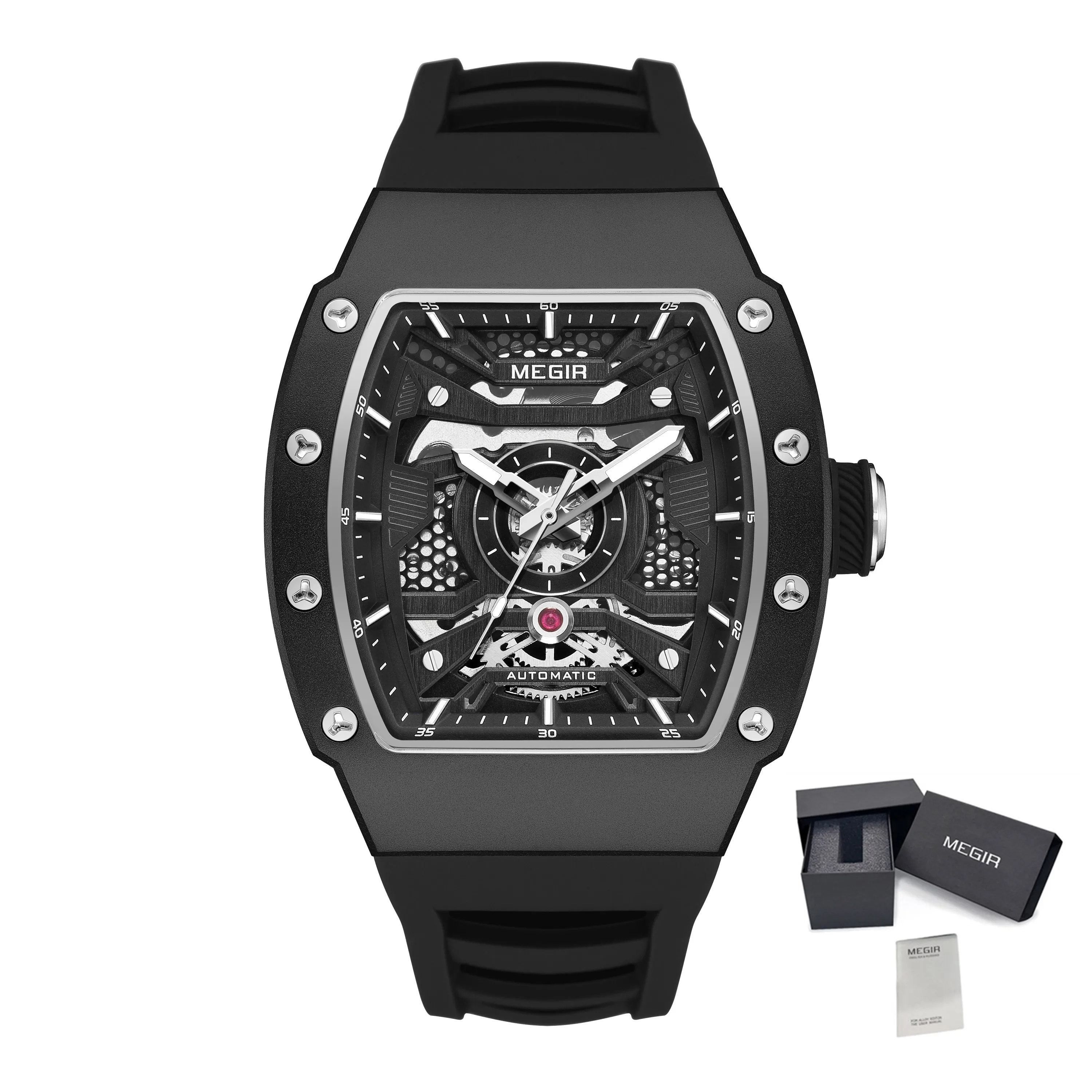 MEGIR Brand Automatic Movement Watches for Men Fashion Waterproof Stainless Steel Case Mechanical Wristwatch Montre Homme 8604