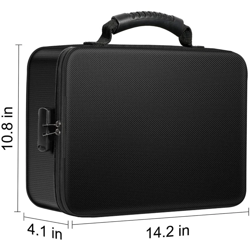 2X Organizer Bag Fireproof Document Bag With Lock Portable Filing Storage Box Holder For Document File Passport