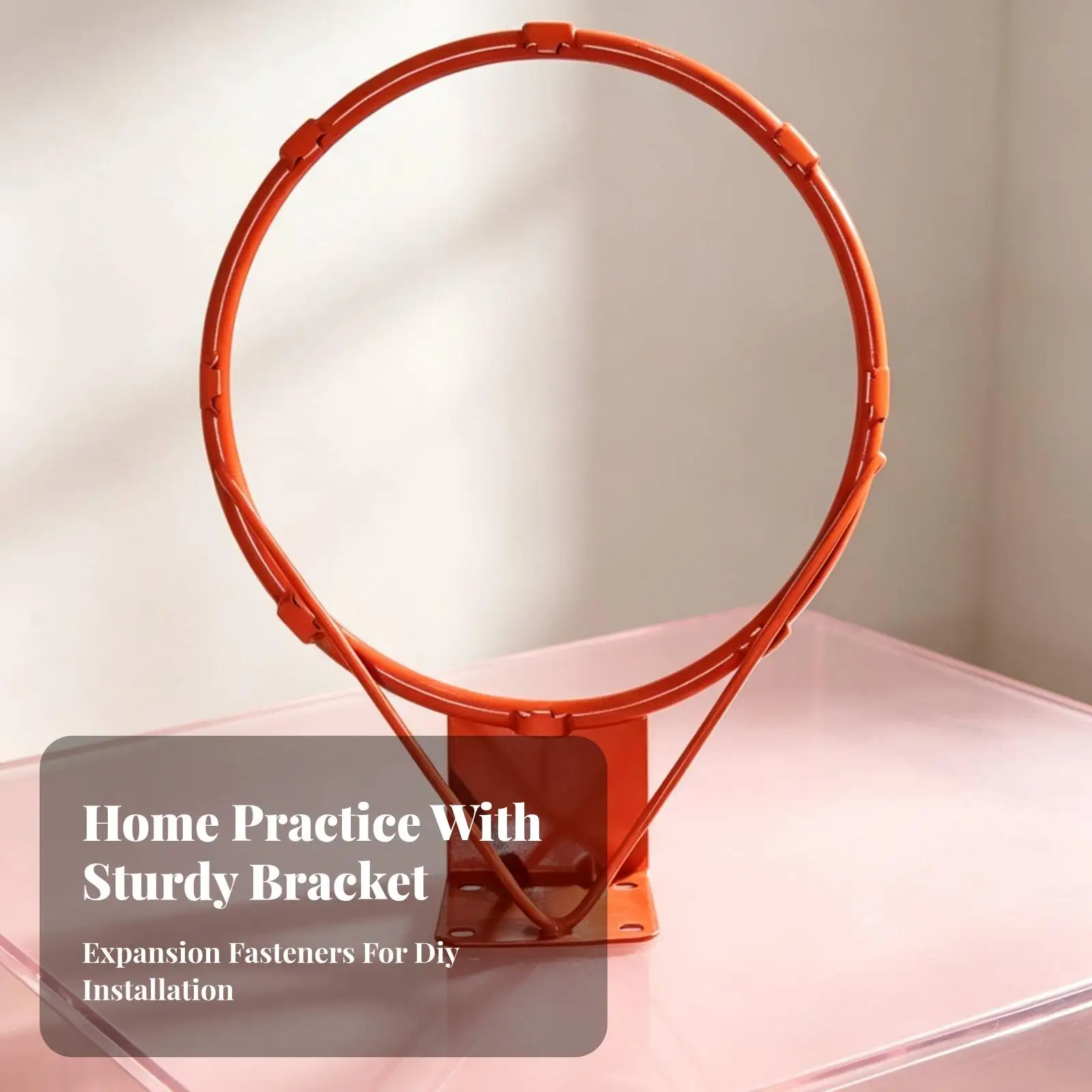 Iron Kids Basketball Ring Wall Mounted Hoop Set with Net for Indoor Outdoor Family Recreation Training