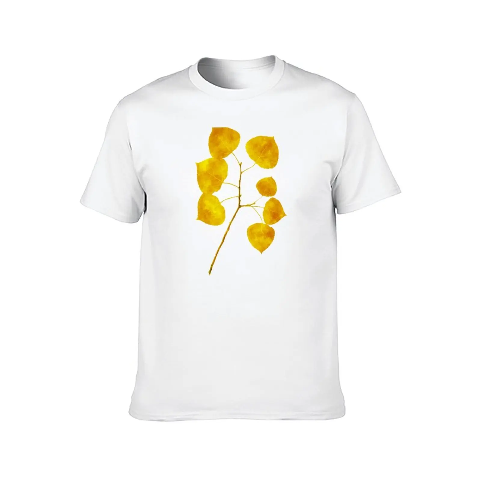 تي شيرت Aspen Leaves تي شيرت مصمم للرجال تي شيرت قطني