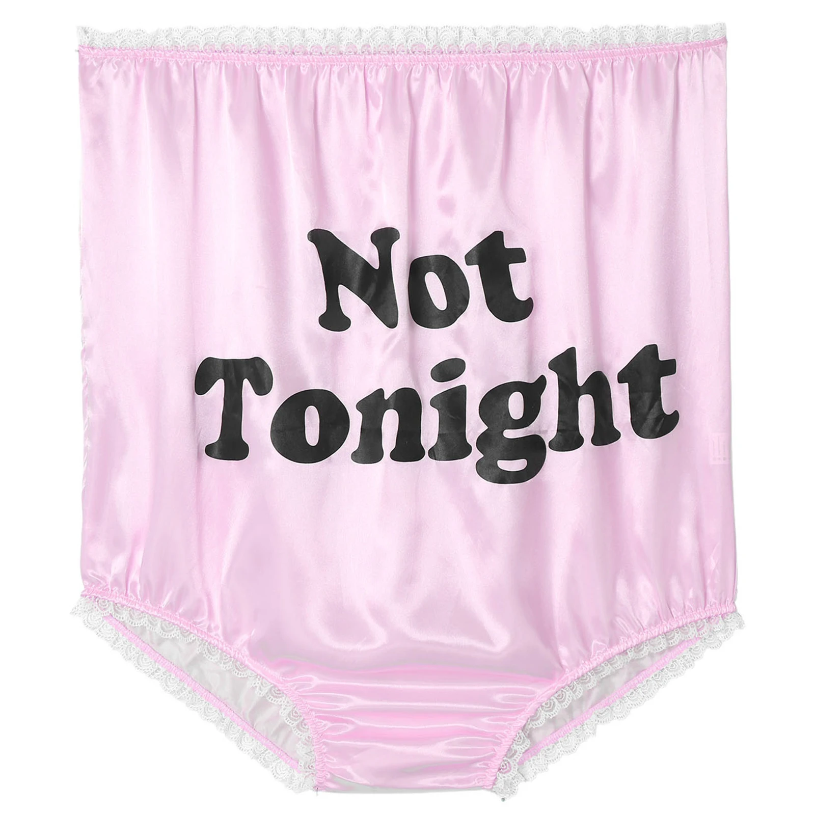 Men Women Funny Letter Printed Oversize Briefs Pantie Gift Party Lace Trim Exaggerated Panties for Halloween Christmas Party