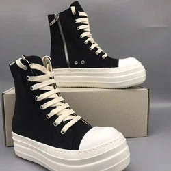 Men's Casual Shoes Fashion Women's Sneakers Thick Bottom High Top Shoes Male Sneakers Lace-up Men Canvas Shoes
