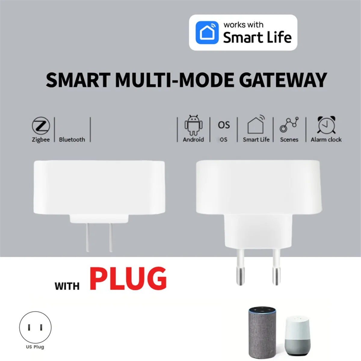 NEW Tuya ZigBee Gateway Hub Plug-in Type ZigBee/Bluetooth Multi-Mode Gateway Bridge for Smart Home Automation US Plug