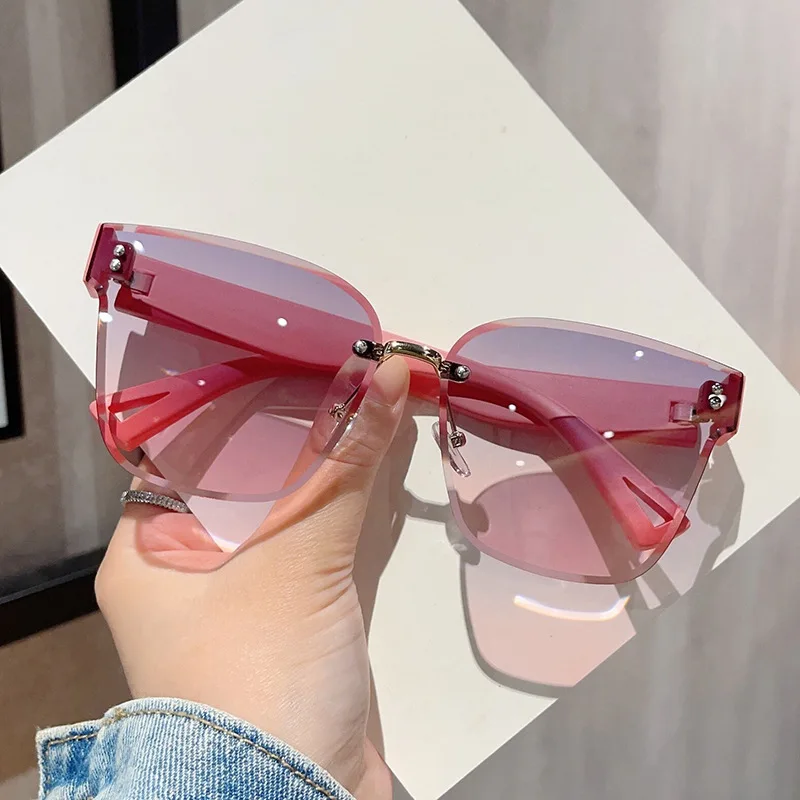 Fashion Square Frame Sunglasses New Couple Personality Sunglasses For Men And Women Trend Rimless Cut Edge Sunglasses