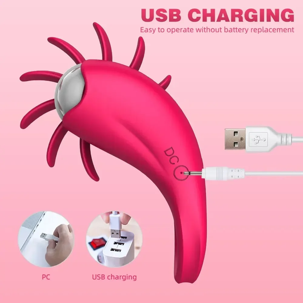 Male Cock Lasting Trainer Rotating Tongue Clitoral Stimulator Delayed  Ejaculation Semen Lock Ring 10 Modes Vibration Sex Toys view 4