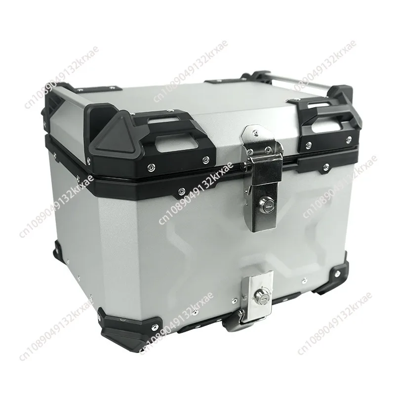 

Motorcycle aluminum alloy tail box Thickened embossed trunk Waterproof quick dismantling