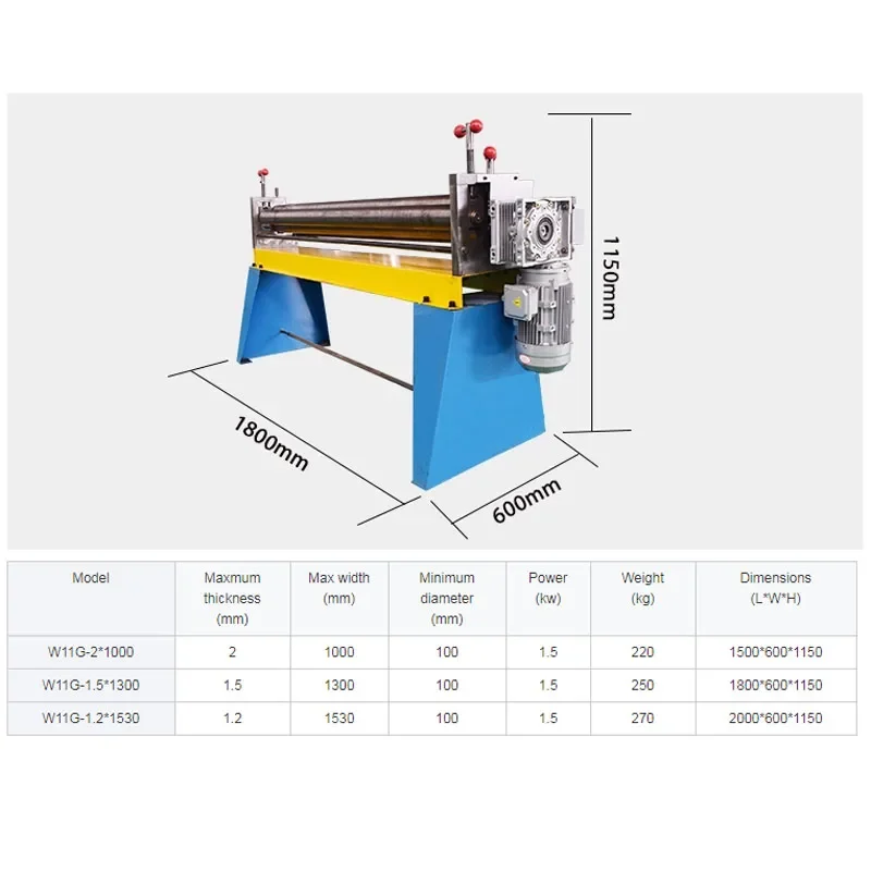 Electronic 3 three-roll rolling bending machine 2mm 1.5mm 1.2mm sheet metal aluminum foil rolling