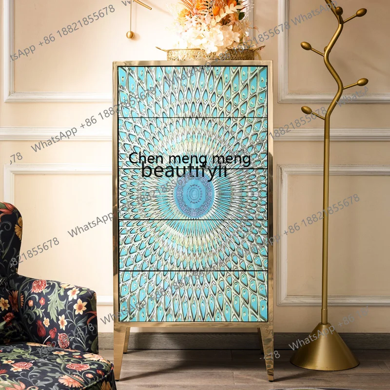 

American chest of drawers solid wood bedroom storage storage cabinet living room European light luxury chest of drawers