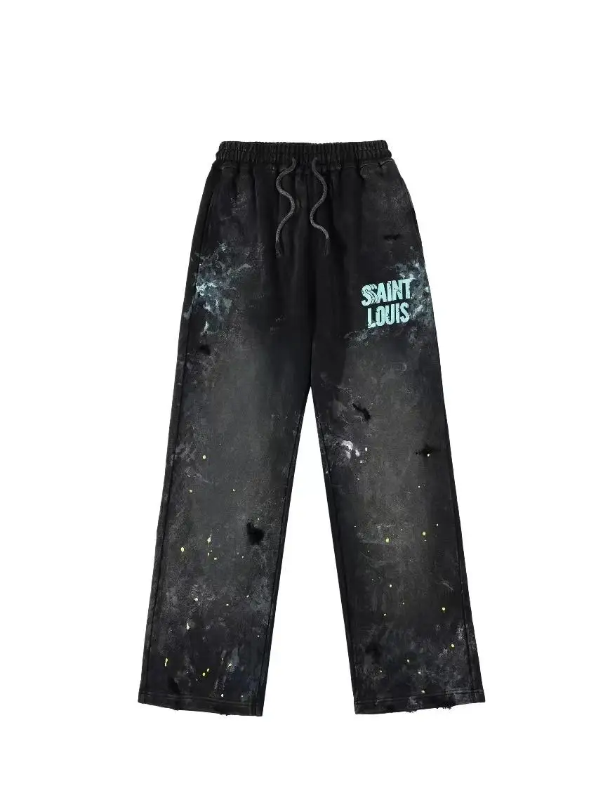 

Повседневные брюки American Sle Splaed Ink, прямые мужские брюки, спортивные штаны, модные длинные брюки, всесезонные