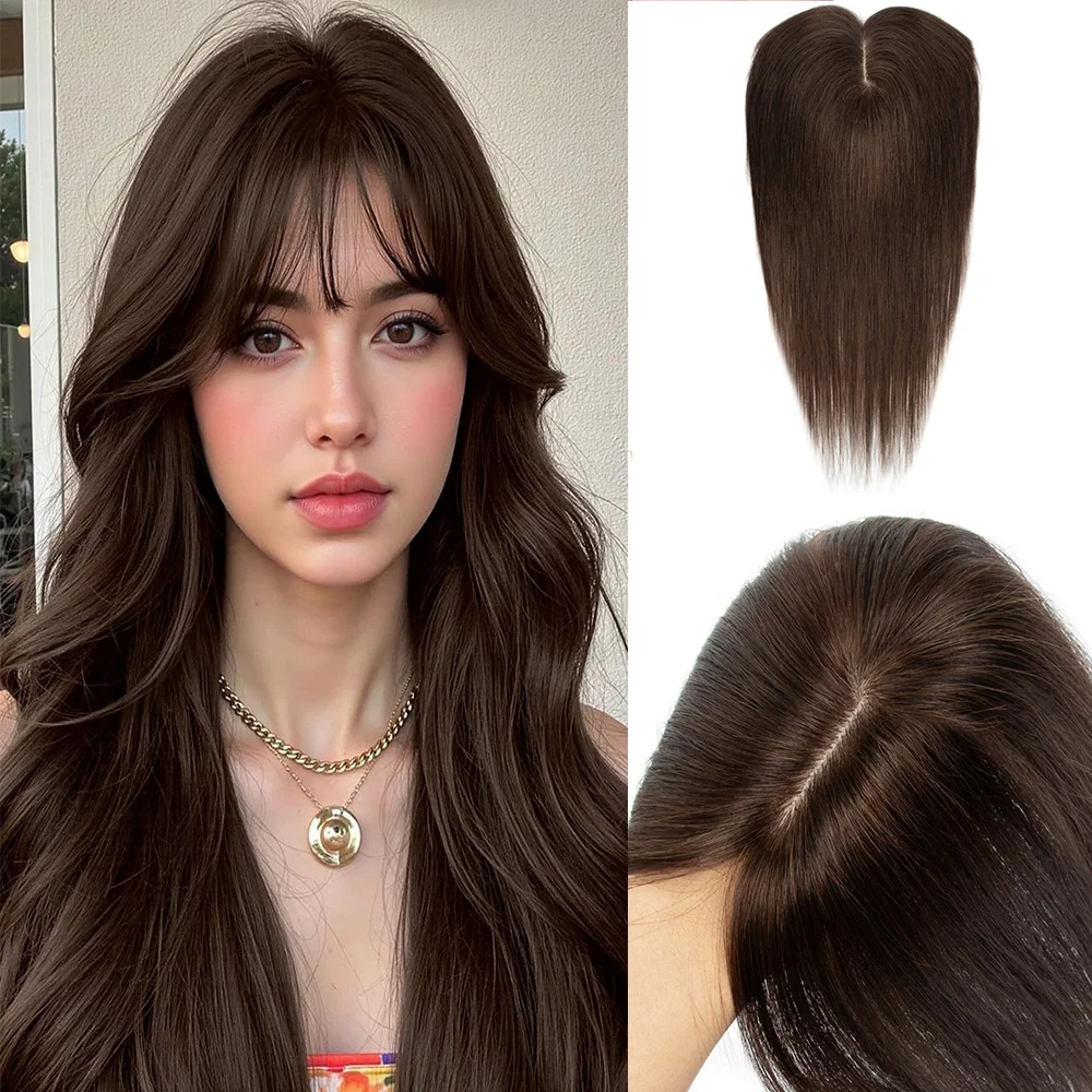 

Реалистичный накладной парик для волос на макушке: большой объем, невидимое крепление, для редеющих волос, 100% натуральные человеческие волосы, в различных размерах и цветах