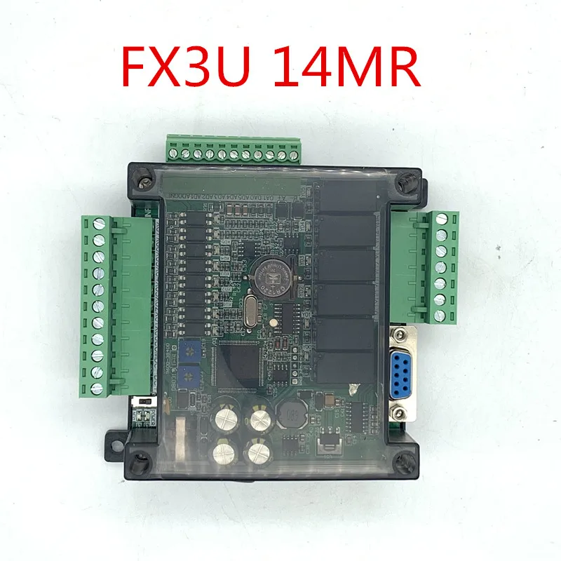 

Top FX1N FX2N FX3U 14MR 6AD 2DA PLC RS232 RS485 Modbus RTU 24VDC for Mitsubishi PLC