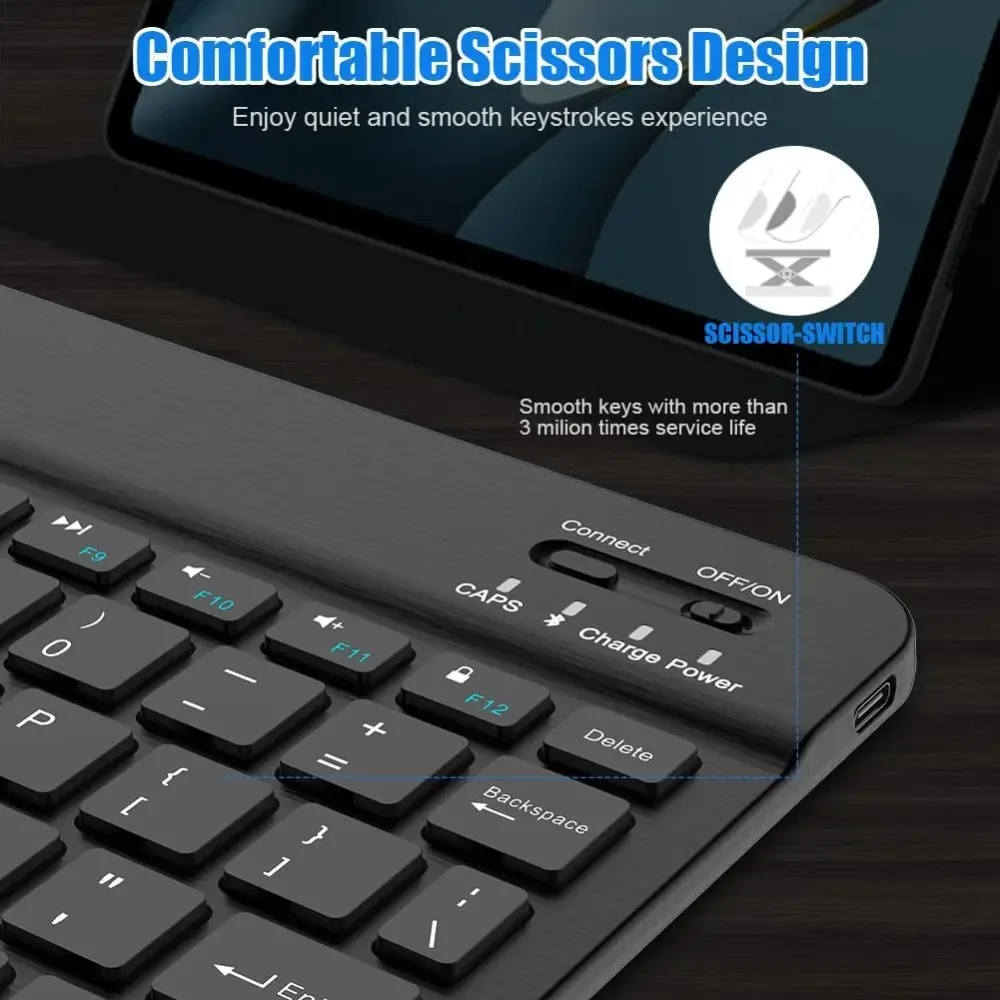 Bluetooth Keyboard for iPad 10th Generation iPad Pro 13 12 11 10 9 8 7 Inch iPad Air 13 11th iPad Mini Samsung Xiaomi Tablets - Image 4