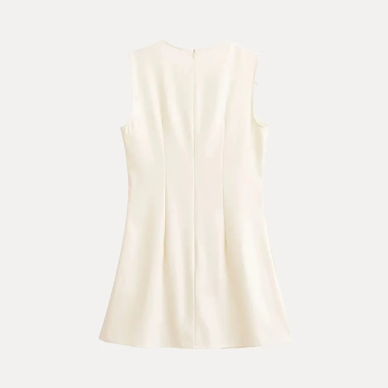 Vestido E com Decote Redondo e Laço Primavera 2025 Moda Fena Estilo Borboleta Vestido Estiloso Marca Z Fibra ...