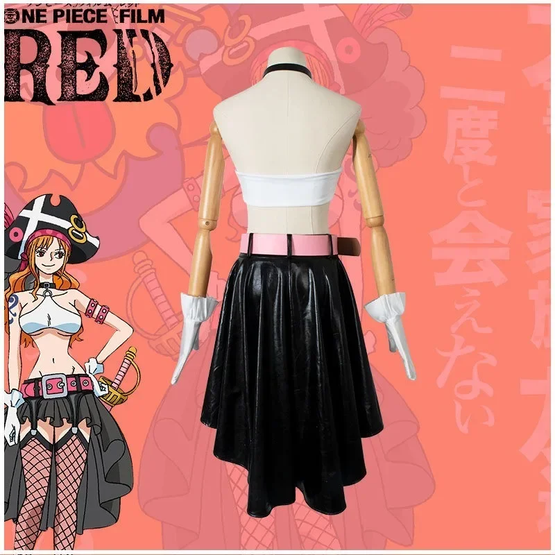 Bandai One Piece anime Nami cos costume RED theater version of the world's Nami battle suit suit cosplay singer Uta skirt suit