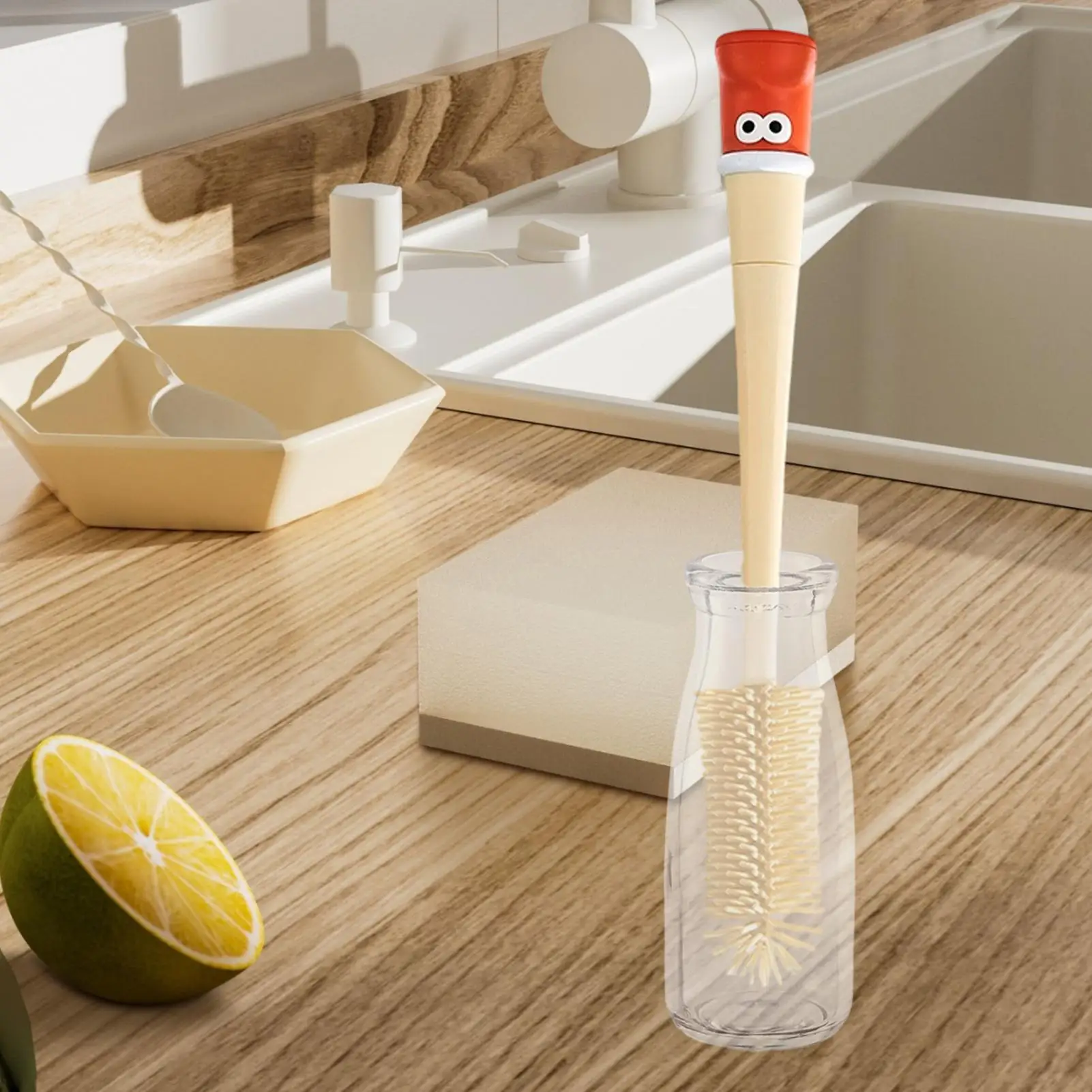 

Water Bottle Brush Flexible Silicone Cups Washing Scrubber Tools Long Handle Bottle Brush Cleaner For Cups For Juicers Lids