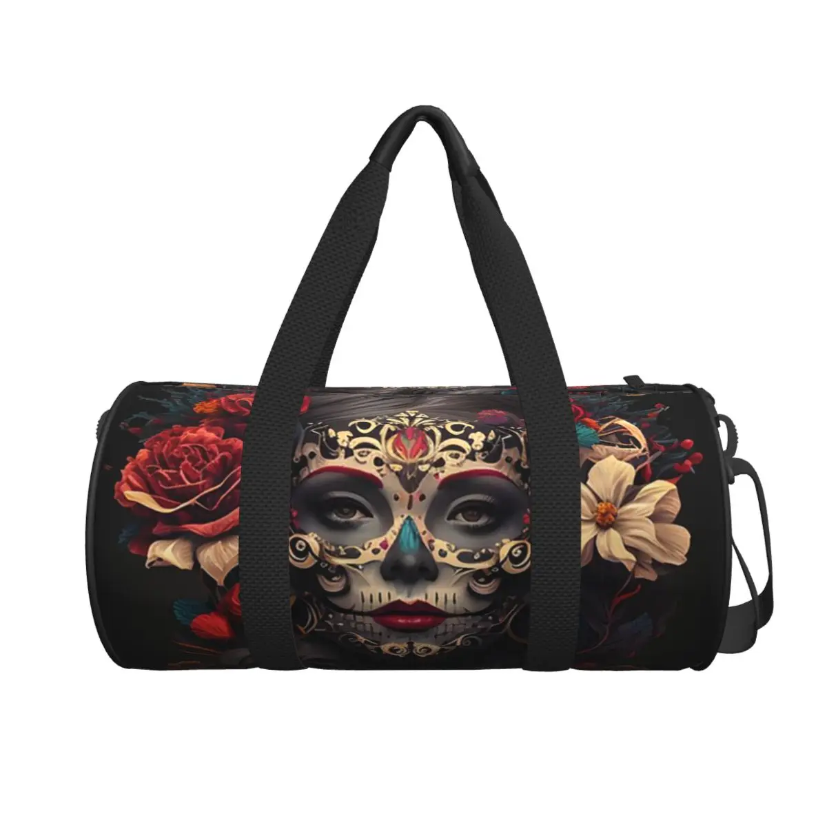 

Mexican Catrina Girl Day Of The Dead Sugar Skull Large Duffle Gym Bag Multi-Functional Duffle Travel Bags Handbags Fitness bag